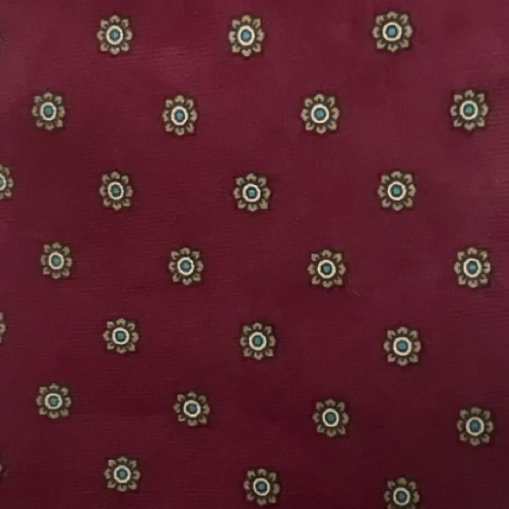 Christian Dior Vintage Men’s Burgundy Floral Patterned Tie